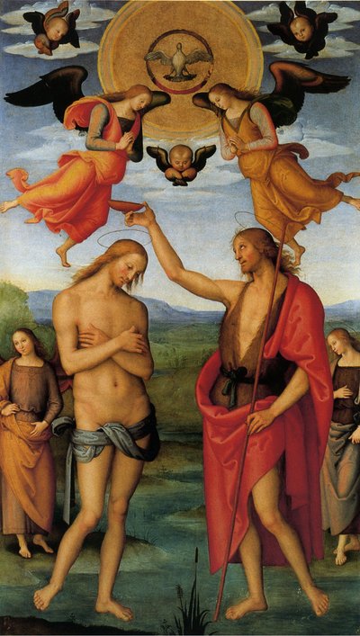 Altarpiece of Saint Augustine (Baptism of Christ) by Pietro Perugino